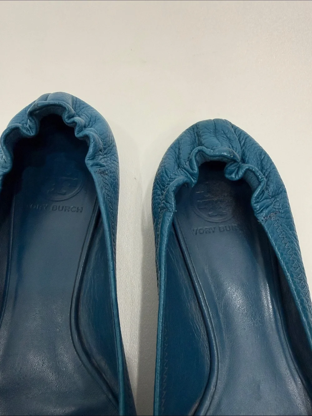 Tory Burch Reva blue leather flats size 8.5 M